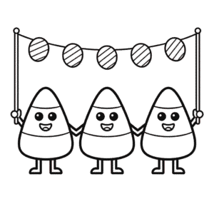 Halloween Candy Corn Coloring Page