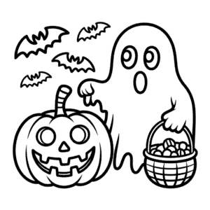 Halloween Cartoon Coloring Page