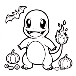 Halloween Charmander Coloring Page