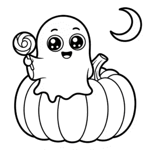 Halloween Chibi Coloring Page