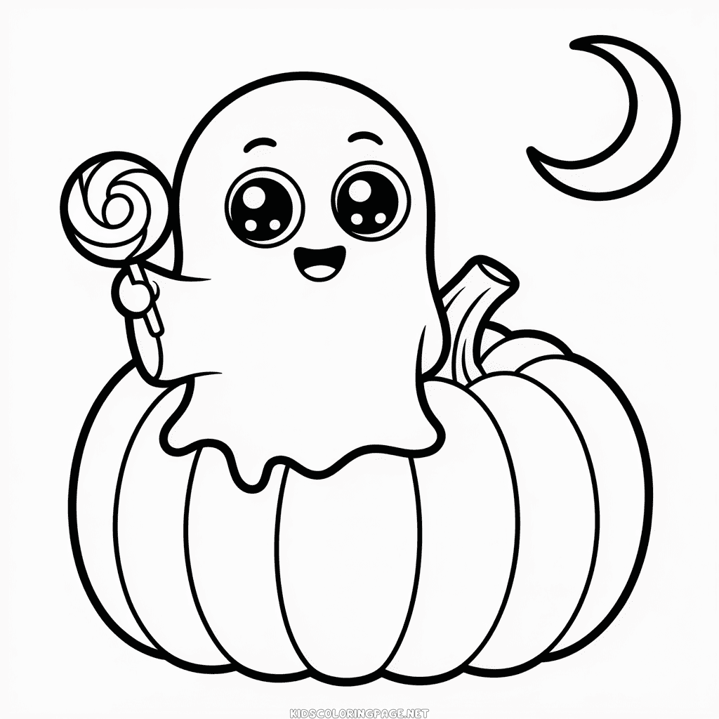 Halloween Chibi Coloring Page