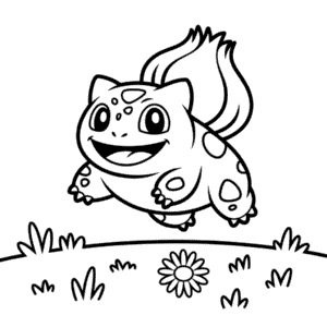Happy Bulbasaur Coloring Page