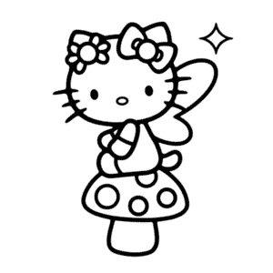 Hello Kitty Fairy Coloring Page