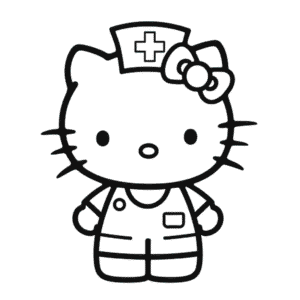 Hello Kitty Nurse Coloring Page