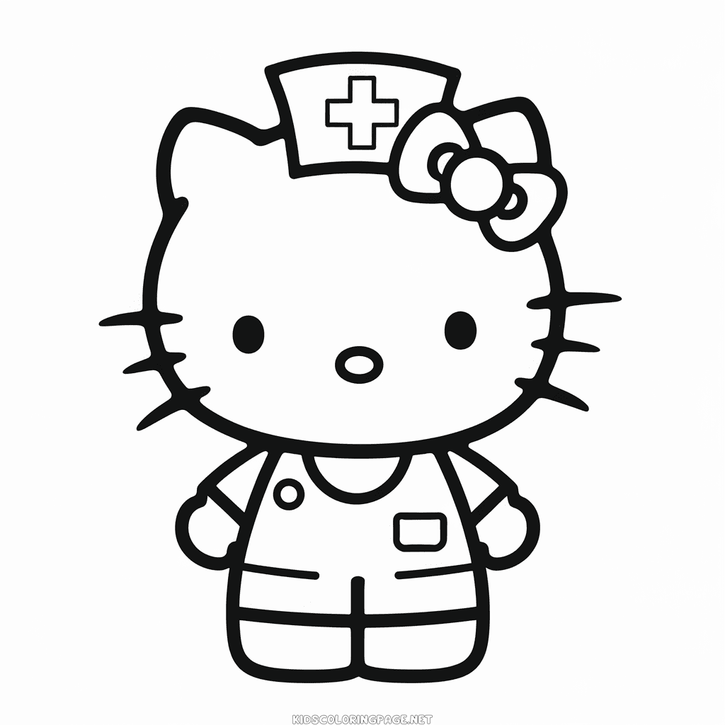 Hello Kitty Nurse Coloring Page
