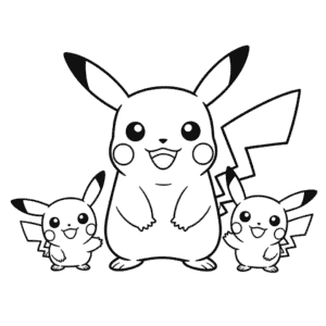 Pikachu and Friends Coloring Page