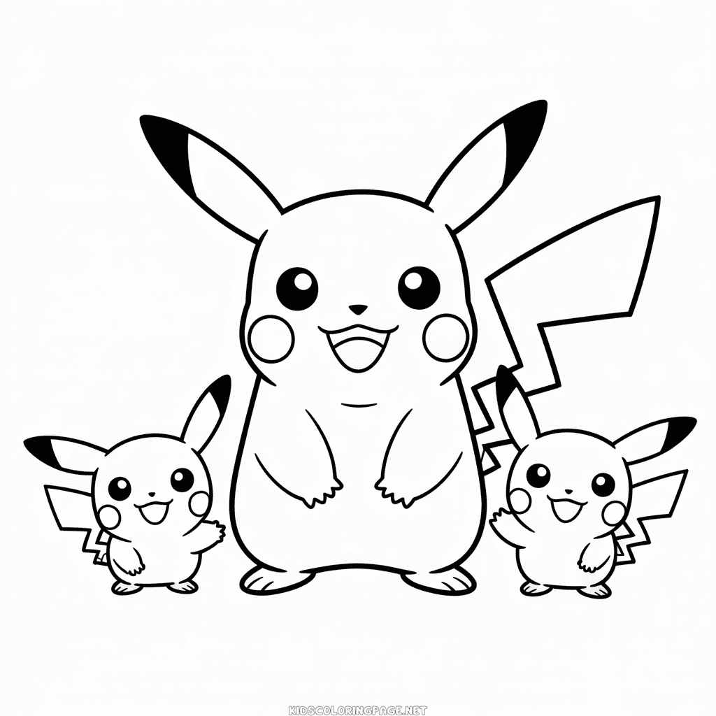 Pikachu and Friends Coloring Page