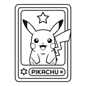 Pikachu Card Coloring Page