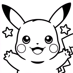 Pikachu Face Coloring Page