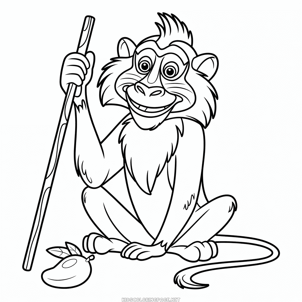 Rafiki from The Lion King Coloring Page