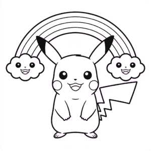 Rainbow Pikachu Coloring Page