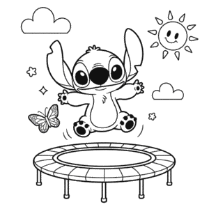 Stitch Cartoon Coloring Page