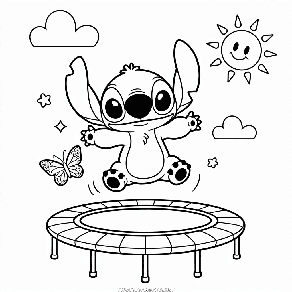 Stitch Cartoon Coloring Page