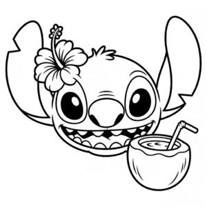 Stitch Face Coloring Page