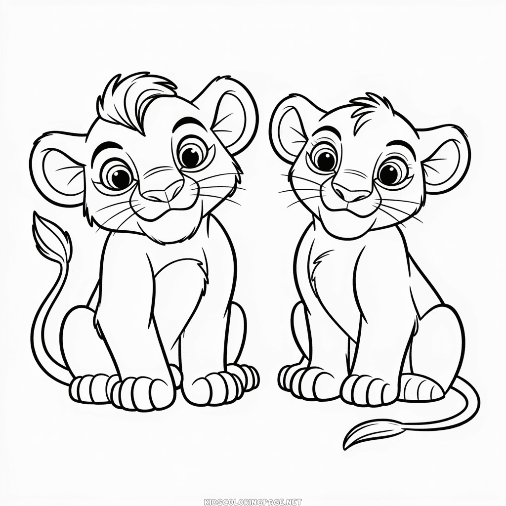 The Lion King Characters Coloring Page